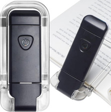 USB Rechargeable LED Clip-On Book Light, 3 Brightness Levels, Black