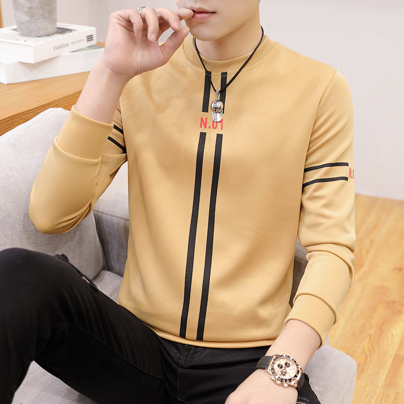T-shirt Homme Imprimé Manches Longue Col Rond Décontracté Idéal Printemps