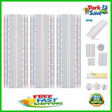 Durable ABS Plastic 3-Pack Solderless Breadboard Set - 830 Tie Points Each