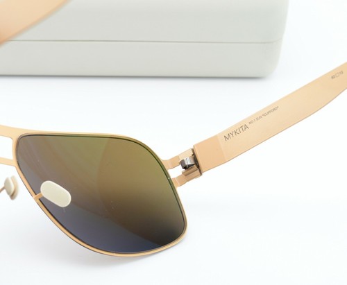 MYKITA Sonnenbrille No.1 Sun CLIFFORD Col094 62-12 Nude Brown Pilot M-L Germany - Picture 12 of 12