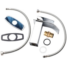 Brass Construction Bathroom Faucet Chrome Waterfall Spout Single Handle Mixer