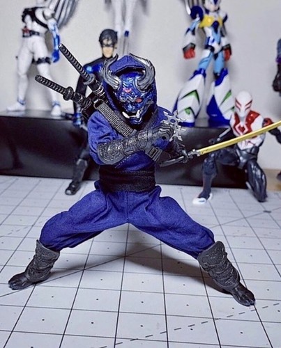 Custom 1/12 Scale Oni Ninja Head Sculpt For Mezco / Marvel Legends - Picture 3 of 4