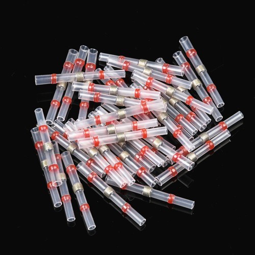 100x Solder Seal Sleeves Heat Shrink Electrical Connector Butt Terminal 22-18AWG - Picture 2 of 5