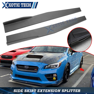 Side Skirt Rocker Splitters Diffuser Extensions Left & Right For Subaru WRX STI