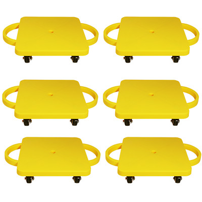 6-Pack Sitting Scooter Board w/Handles. Floor Sliding Scoot Board for Kids 6-12