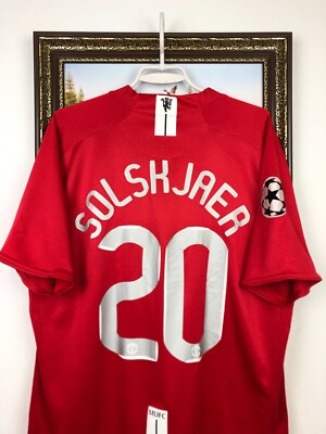 Manchester United Home football shirt 2007 Soccer #20 Solskjaer