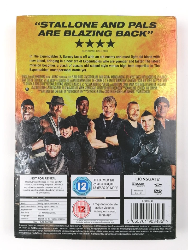 The Expendables 3 - Stallone Schwarzenegger Statham - DVD Region 2 - New - Image 2 of 3