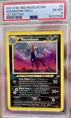 Pokémon PSA ERROR 1st Edition Holo Houndoom Neo Revelation 8 Pokémon PSA ERROR 1st Edition Holo Houndoom Neo Revelation 8