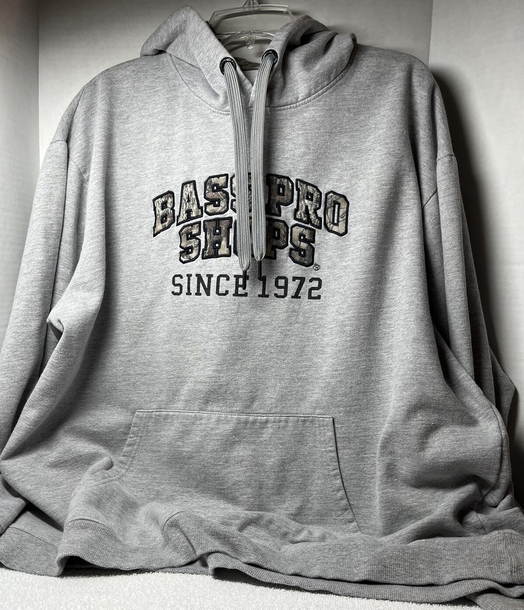 Bass ProShop Hoodie Sweatshirt Sz XXL Gray Camo Embroidered