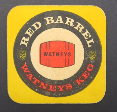 Antique RED BARREL WATNEYS KEG Coaster Beer Deckel 9 Beer Underbock
