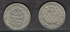 25 Pfennig, 1910 A, Deutsches Reich, Jäger # 18, ss - vz [0760]