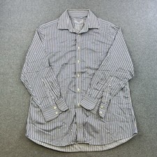 Charles Tyrwhitt Shirt Mens 16.5 Blue Striped Long Sleeve Collared Button Up