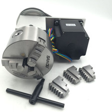 Rotary Axis 3Jaw 100mm Lathe Chuck Nema34 Stepper 4th A Axis for CNC Router