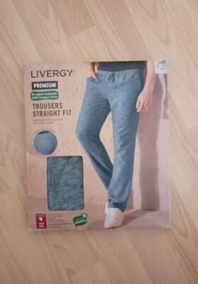 Livergy Premium Men's Trousers Straight Fit Linen Cotton Sizes Available  UK