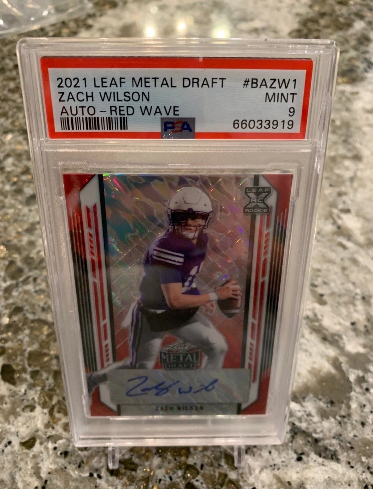 Zach Wilson Leaf Metal Draft Autographs #BAZW1 Red Wave