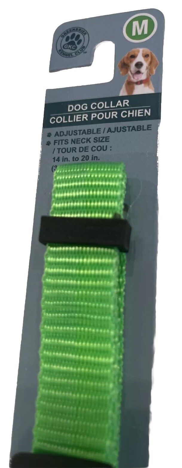 NWT Greenbrier Kennel Club Dog Collar Medium 14-20” Neon Green