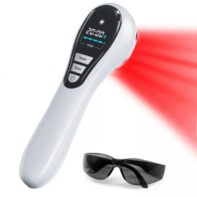 Kalt Laser Therapiegerät Weiß Cold Laser Therapy For Pain Relief LLLT W/Glasses