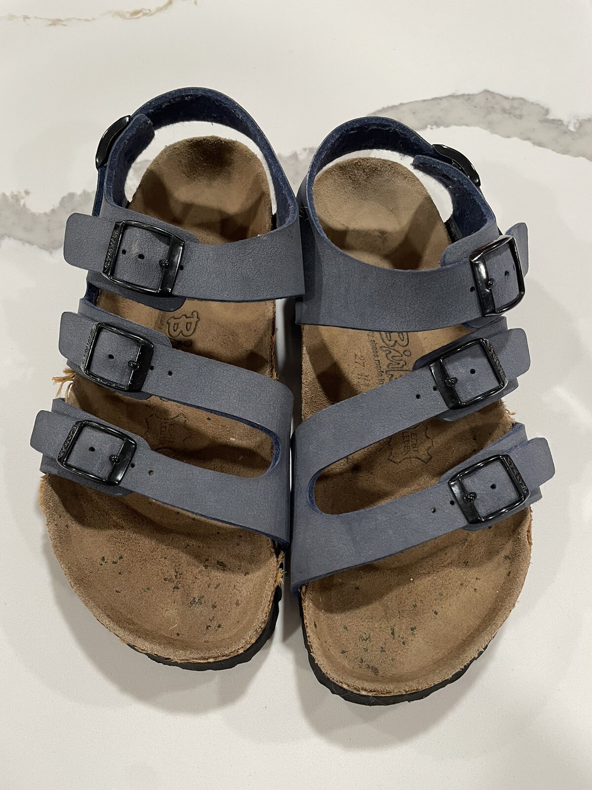 BIRKENSTOCK Birki's Ellice Strap Sandals Blue Sz Gray SH10
