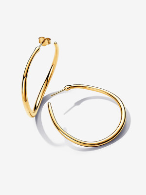 PANDORA Creolen Vergoldetes Metall goldfarben Paar Damen Ø 42 mm 263299C00