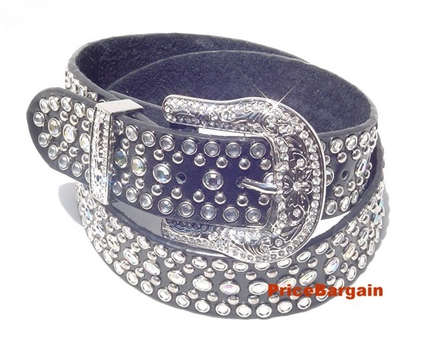 Women\'s Mesh Gray With 8Ball Studded Showstopper Belt with Silver Buckle Mealah Glitter-Rhinestone-Western-Cowboy Belt for Women  main image 3