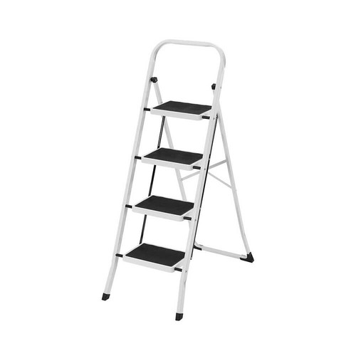 4 Step Foldable Ladder Heavy Duty Stepladder Non Slip Tread Safety Steel Step - Picture 3 of 8