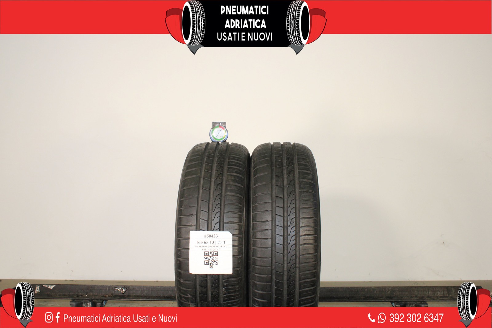 2 PNEUMATICI HANKOOK 165/65 R13 ESTIVE GOMME USATE 81% - ADRIATICA