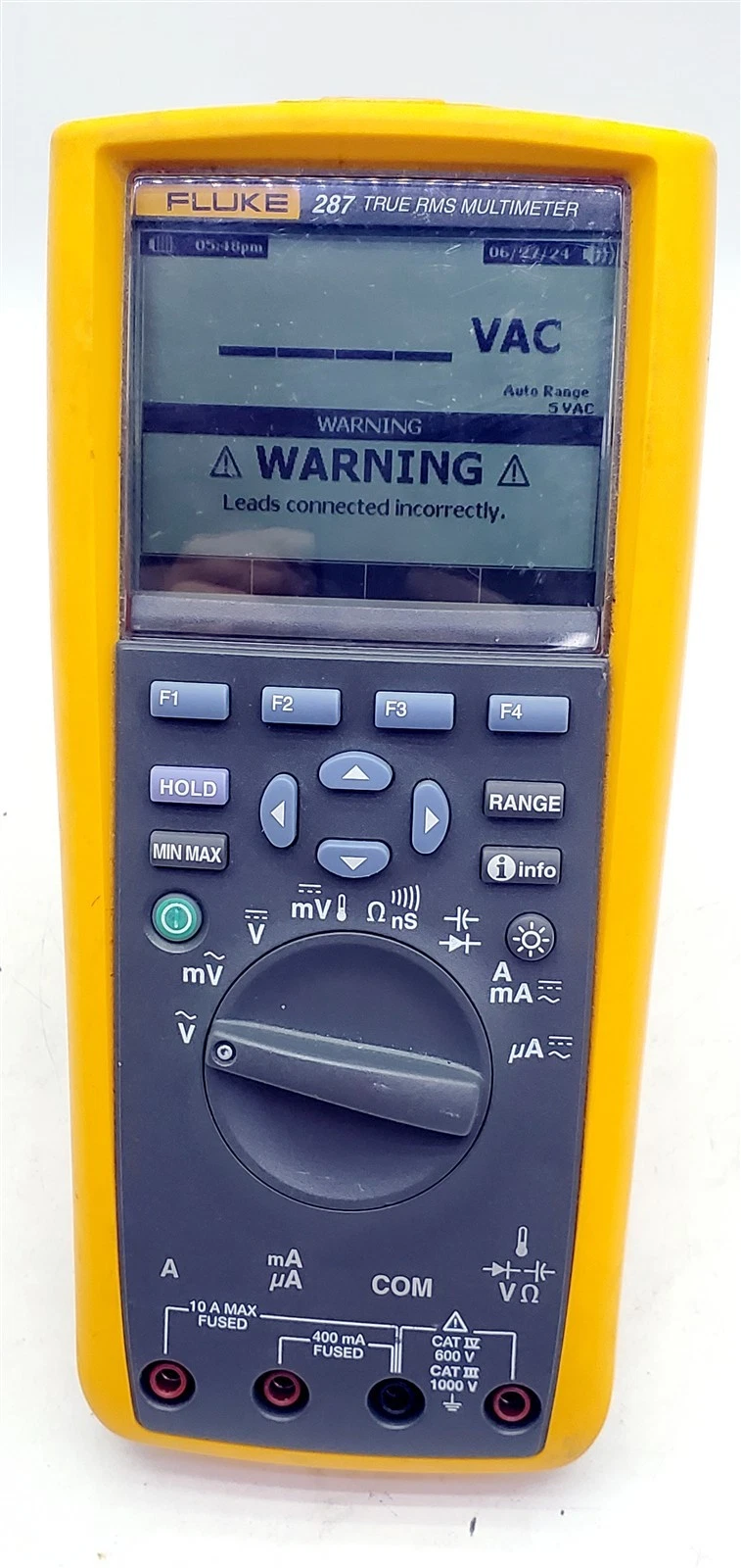 Fluke 287 True RMS Logging Multimeter - Lead Error Issue FOR PARTS OR REPAIR image 2