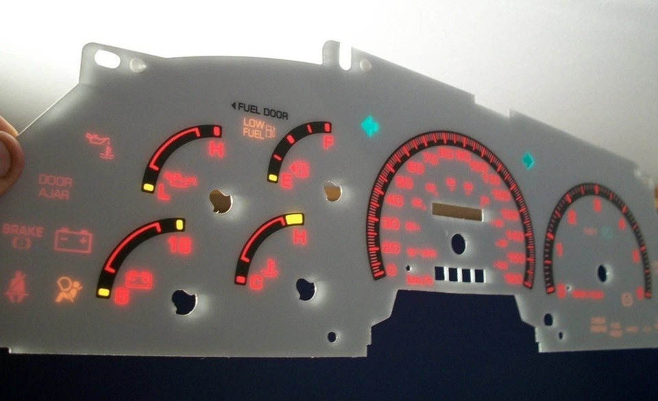 For 97 98 Ford F150 Expedition Kilometers Cluster White Face Glow Through Gauges - Image 2 of 4