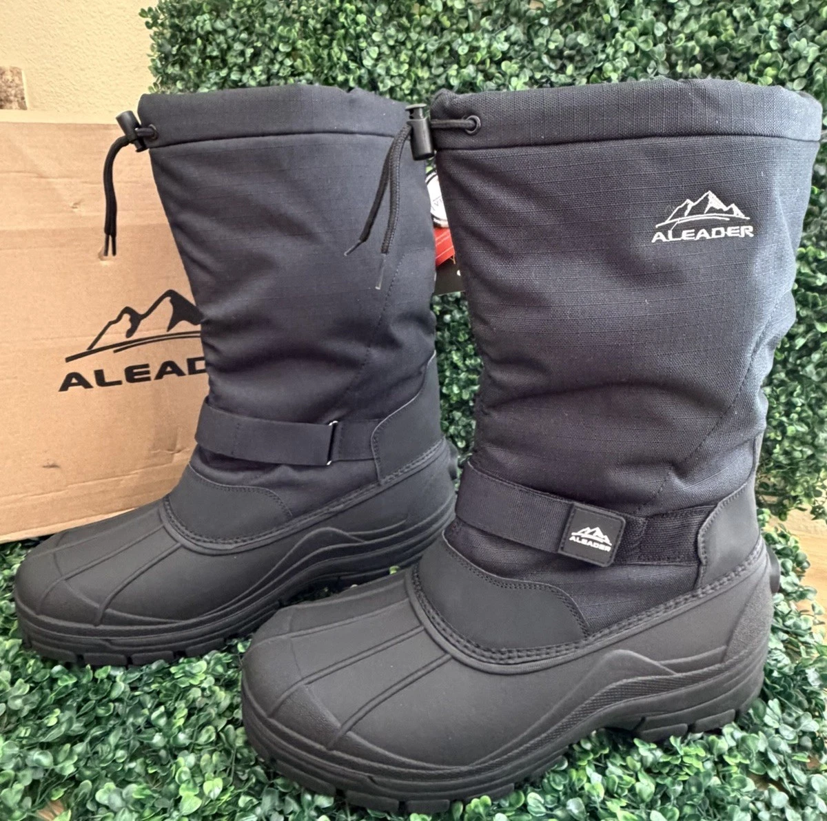 Aleader Winter Boots for Men Waterproof Snow Boots Hiking Shoes Black Sz 13 US