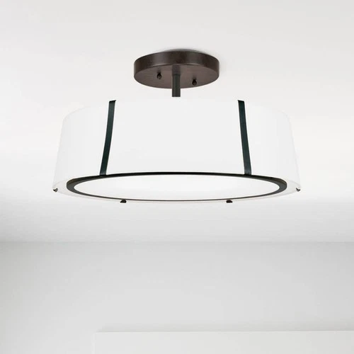 Crystorama Fulton 24" Wide Matte Black Drum Ceiling Light - Picture 1 of 8