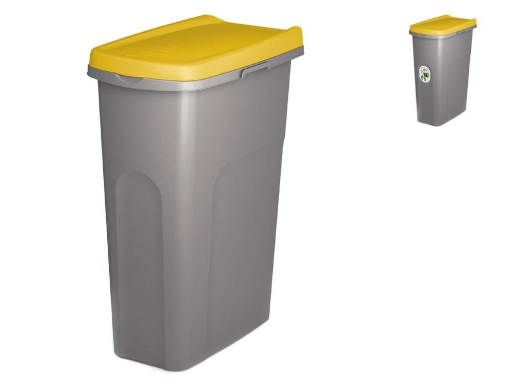 Ecosystem Trash Can 40 Liters Yellow Lid Stefanplast
