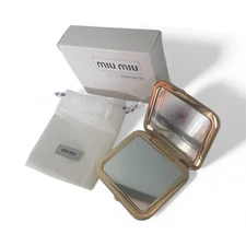 Miu Miu White Makeup Mirror Double Sided Portable + Dust Bag