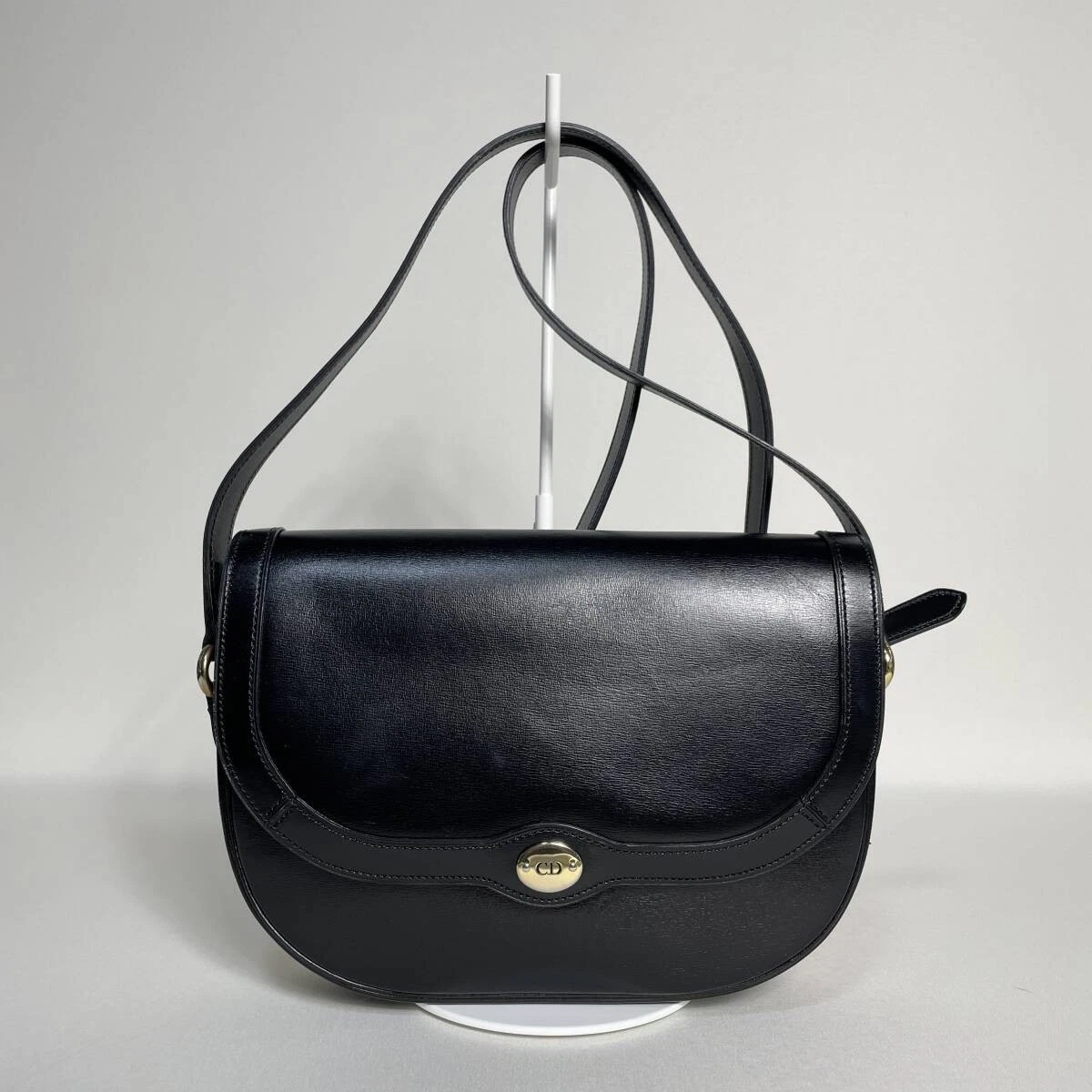 72B239 Beauty Dior Sac à Bandoulière Cuir Noir Logo CD