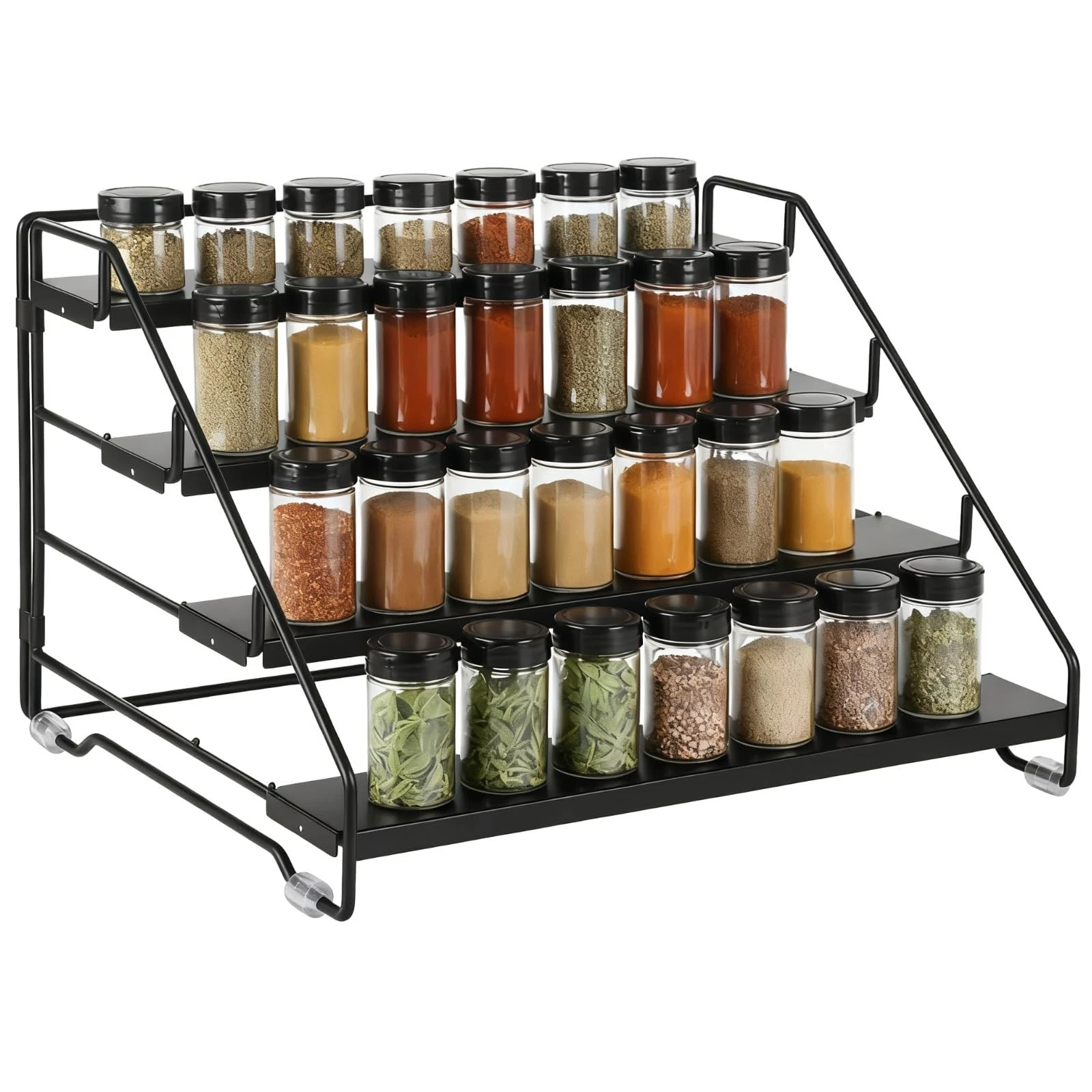 4 Tier Spice Rack Organizer for Cabinet, Spice Rack for Cabinet, Adjustable D...