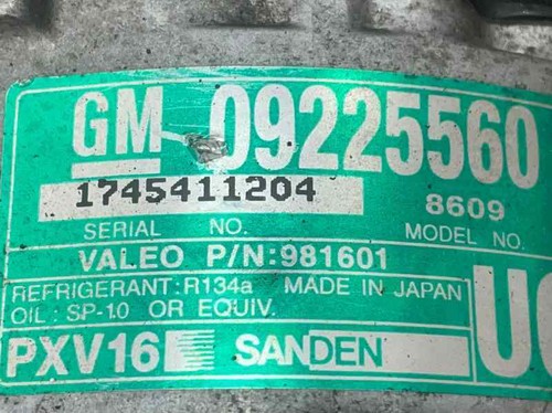 09225560 8609 klimakompressor OPEL VECTRA C BERLINA 2.2 16V CAT 2002 115137
