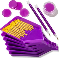 13pcs Diamond Painting Art Accessories, V-Shaped Corner Opening Purple 