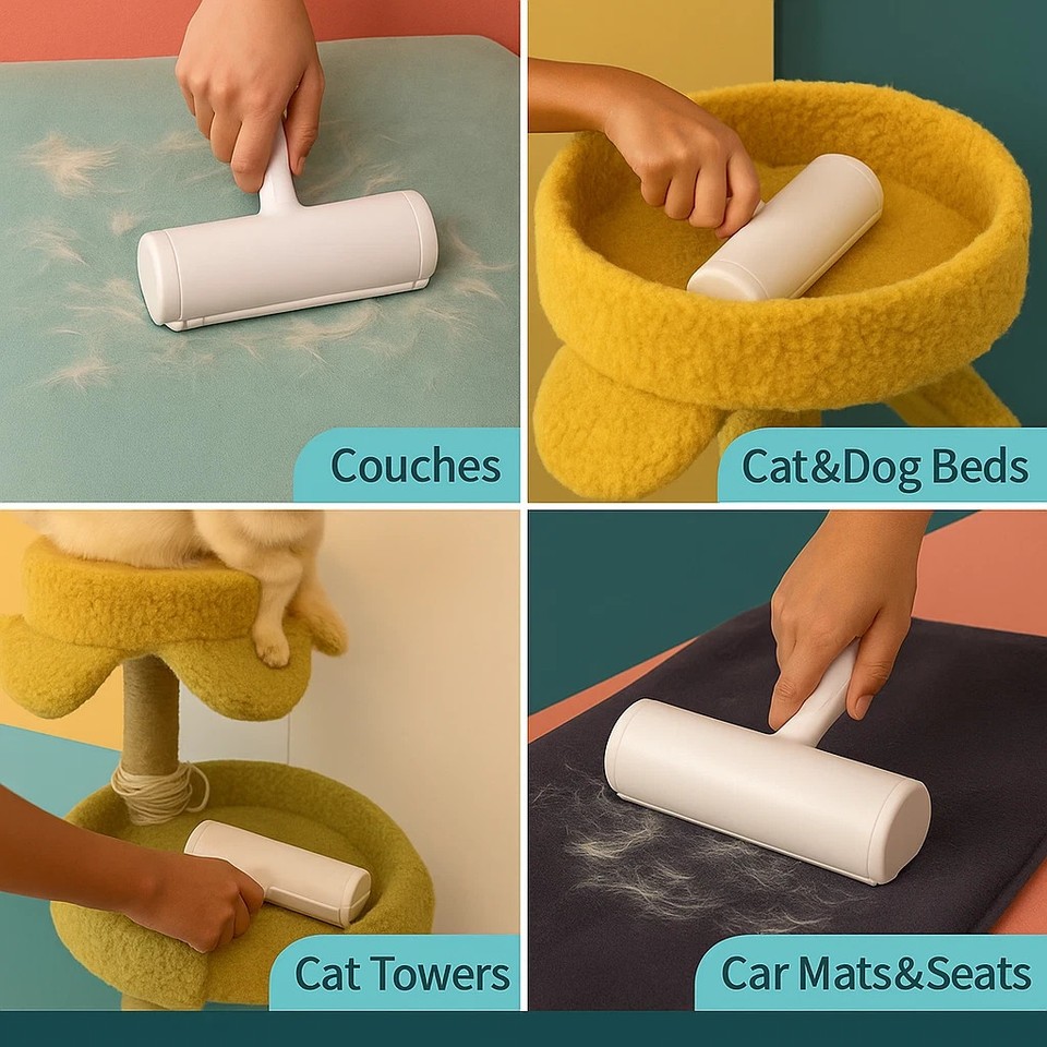 ChomChom Design Pet Hair Remover and Reusable Lint Roller Cat & Dog ...