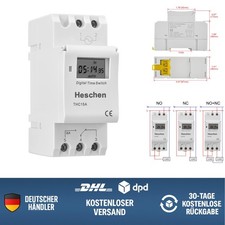Digitale LCD Zeitschaltuhr Programmierbar AC 220-240V Hutschiene Relais 16A