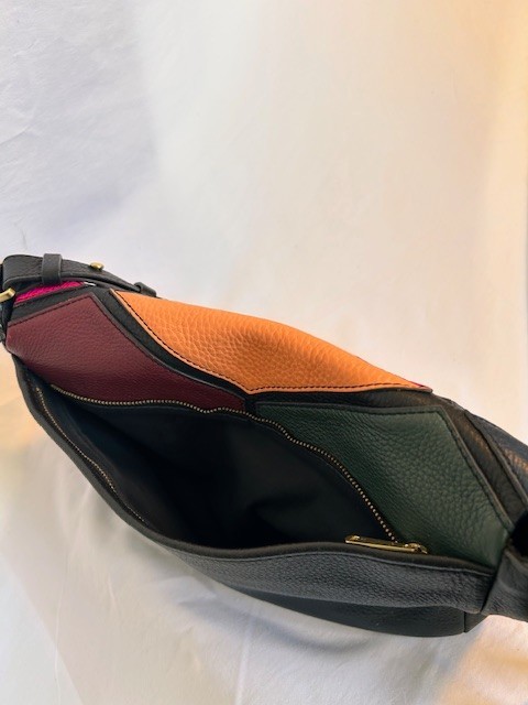 Fossil Leather Patchwork Colorblock Crossbody Bag… - image 6