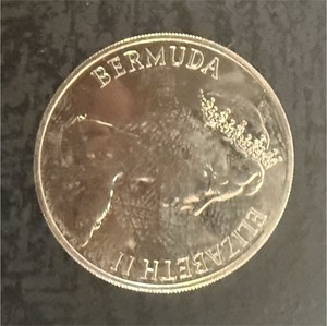 1970 Bermuda 50 Cents Humpback Whale Coin KM#18 Queen Elizabeth II Collectible