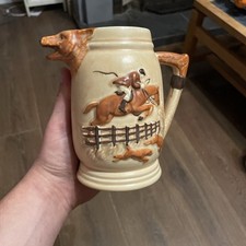 vintage 1940s 1 Pint Ale Pitcher Jug,  "Fox Hunting Theme Jug" ppc England