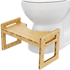 Squatty Potty Tao Bamboo Adjustable Toilet Stool Step, Adjustable 7" 9"
