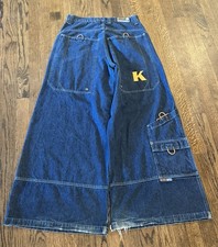 Vintage Kikwear K-Net Baggy Denim Jeans Size 32 Wide leg  15  Stash Pocket
