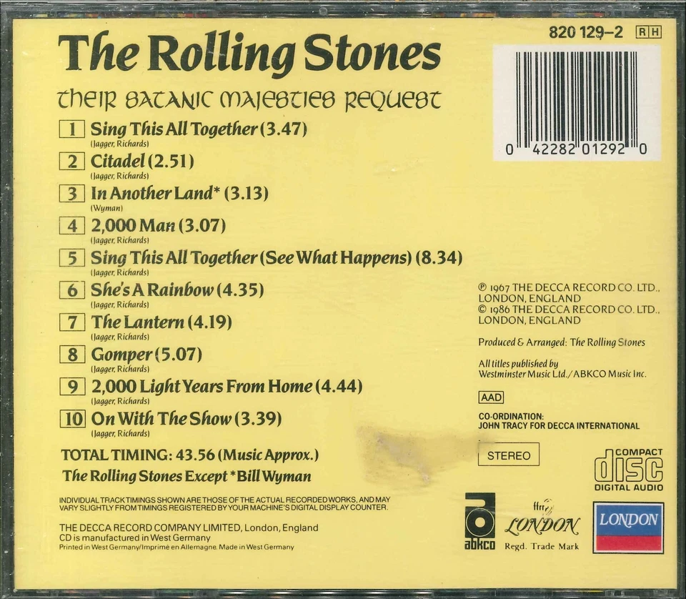 THE ROLLING STONES "Their Satanic Majesties Request" CD-Album - Bild 2 von 2