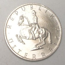 1992 Austria Austrian 5 Schillings Horse Coin XF+