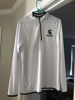 Michigan State green and white fleece pullover.  Excellent Used Condition.