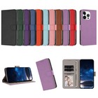 For iPhone 16e 16 15 14 Plus 13 12 17 ProMax Slim Leather Flip Wallet Cover Case