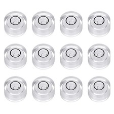 12pcs Circular Bubble Spirit Level 12x7mm Bubble Spirit Level, White/Black