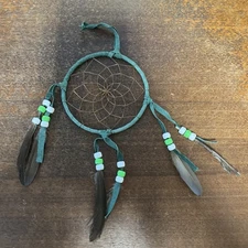 Navajo Native American Dream Catcher Curtis Bitsui Dream Catcher 4" Green Wow I