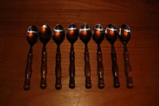 8 Old Homestead Wooden Handle Stainless  6-3/8" Teaspoons